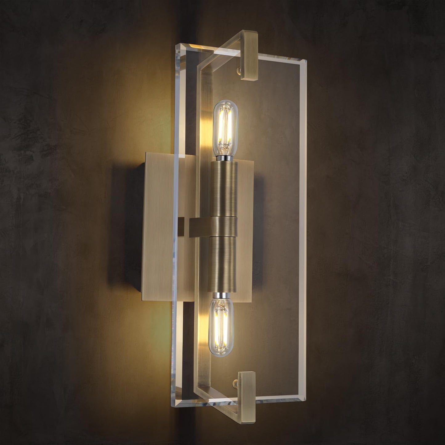Crystal Vanity Wall Sconces Lights For Bathroom 13.5In Gold Sconces Wall Lighting Modern Brass Vanity Lights Fixture stylish Indoor Wall Sconce For Bedroom Hallway Staircase Living Room Dining Room