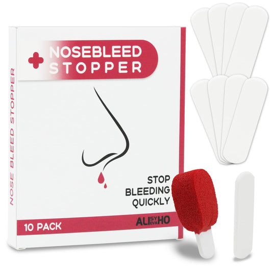 10 Pack Nosebleed Stopper Plugs - Individually Packed-Portable-Super Absorbent Nose Stopper- Helps Stop Nosebleeds Quickly and Painlessly-Stops Bleed for Adults and Kids (10 Pack)
