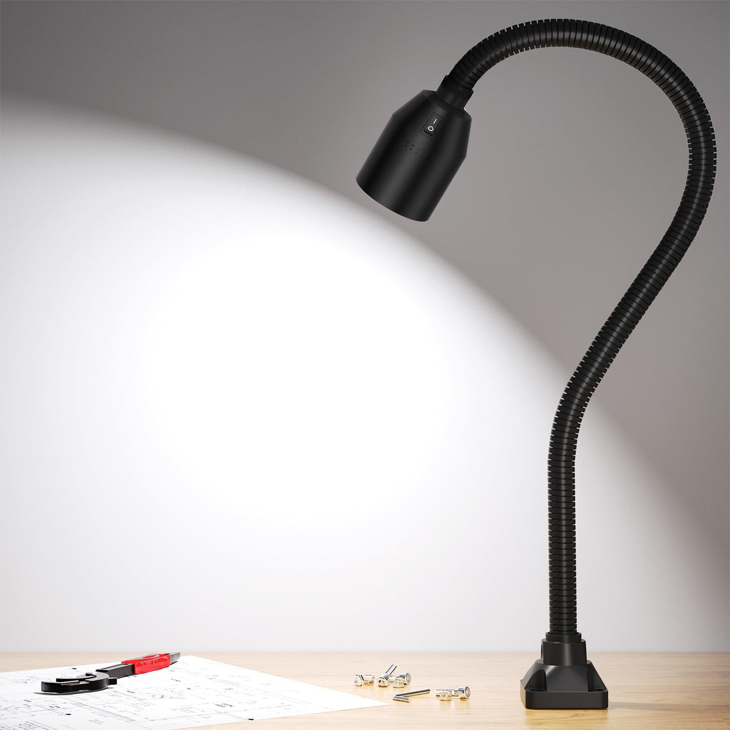 Xinyiqi Led Work Light, 450 Lumens Cob, Flexible Gooseneck, Nylon 5W 220V, Model 30F-G, Ideal For Machine Tools And Workben