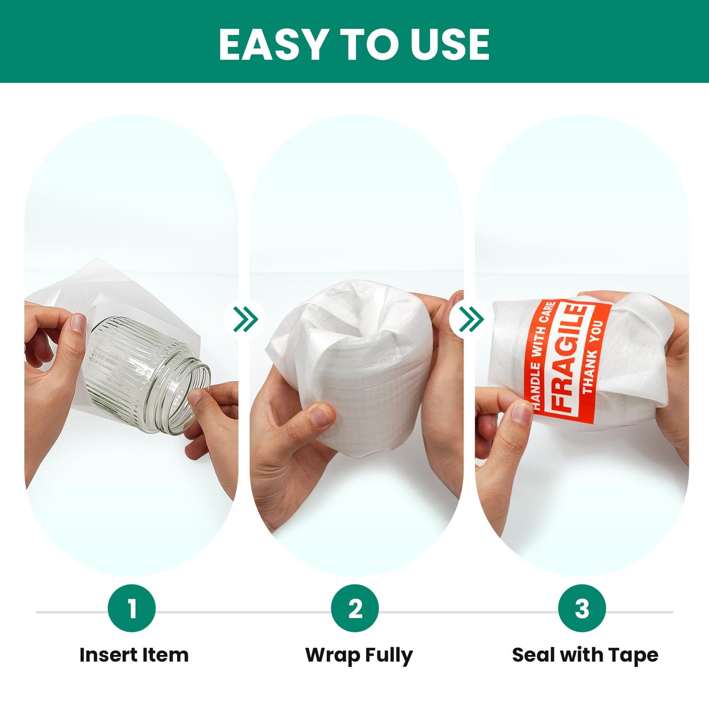 560 pcs Moving Packaging Supplies, 280 Cushioning Foam Pouches and Sheets, 4 Sizes (16x12", 12x12", 12x7.8", 7.8x7.8") with 280 Fragile Stickers, Cushion Foam Pouch for Moving, Packaging, Storage.