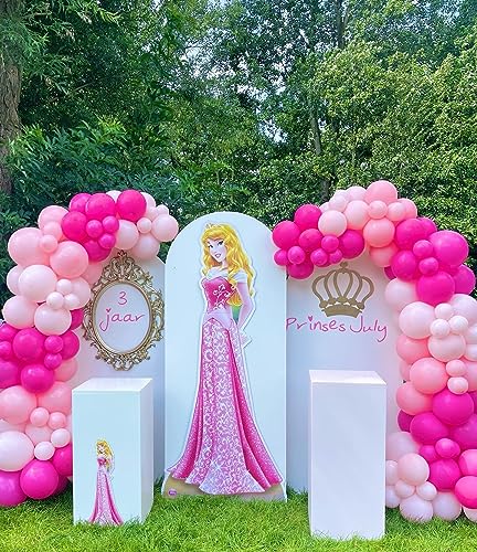 Pink Balloon Garland Arch Kit, Kelfara 109Pcs Hot Pink Latex Pastel Pink Balloon, 18 12 10 5 Inch Latex Balloons for Weddi...