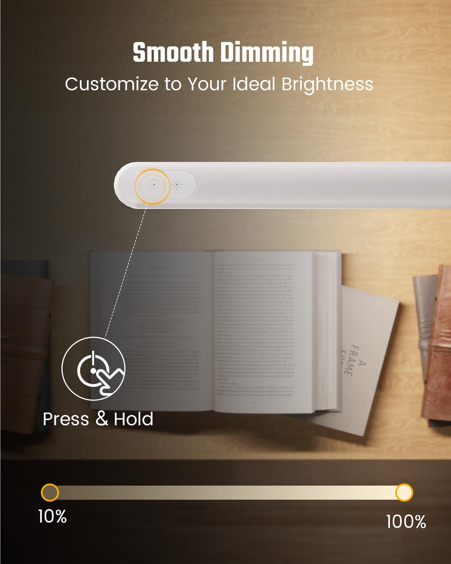 Superdanny Eye-Caring Led Desk Lamp 360?Flexible Gooseneck Work Lamp With Desk Side Clamp Touch Control 3 Light Colors Smooth Dimming Task Lighting Reading Light For Home Office College Dorm  White