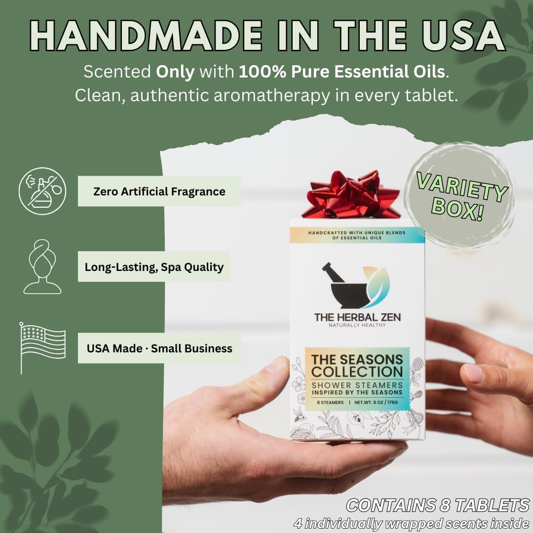 Shower Steamers Aromatherapy Variety Pack - Shower Bombs Made in The USA - Aromatherapy Bath Gifts for Women - Back to School Gift - Shower Tablets Mothers Day Gift (Seasonal Variety Pack)