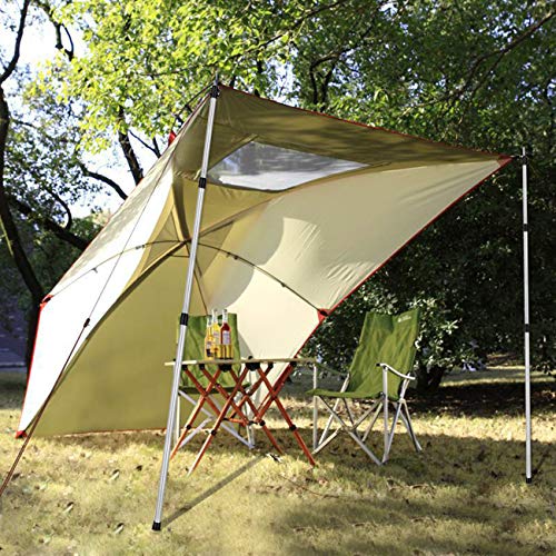 Sunnyglade 2 Pcs Adjustable Tarp Poles, Silver , Telescoping Aluminum Rods Portable Awning Poles for Camping,Backpacking,H...