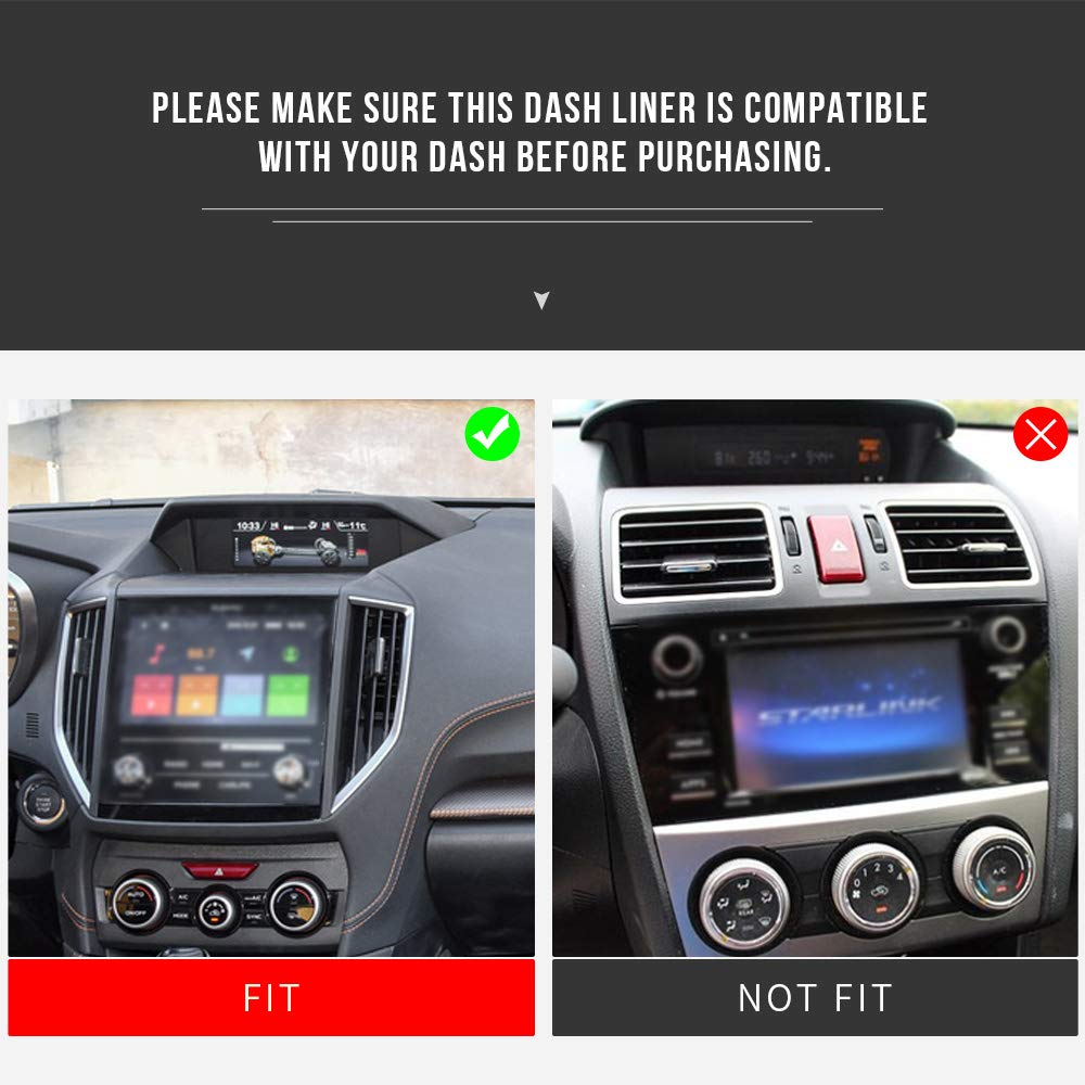Auovo Dashboard Mats for Subaru Forester Accessories 2019-2024/ Crosstrek 2018-2023 / Impreza 2018-2023 Car Interior Silicone Material Dash Pad Liner (Upgrade,1 pcs All Black Trim Dashboard Mat)