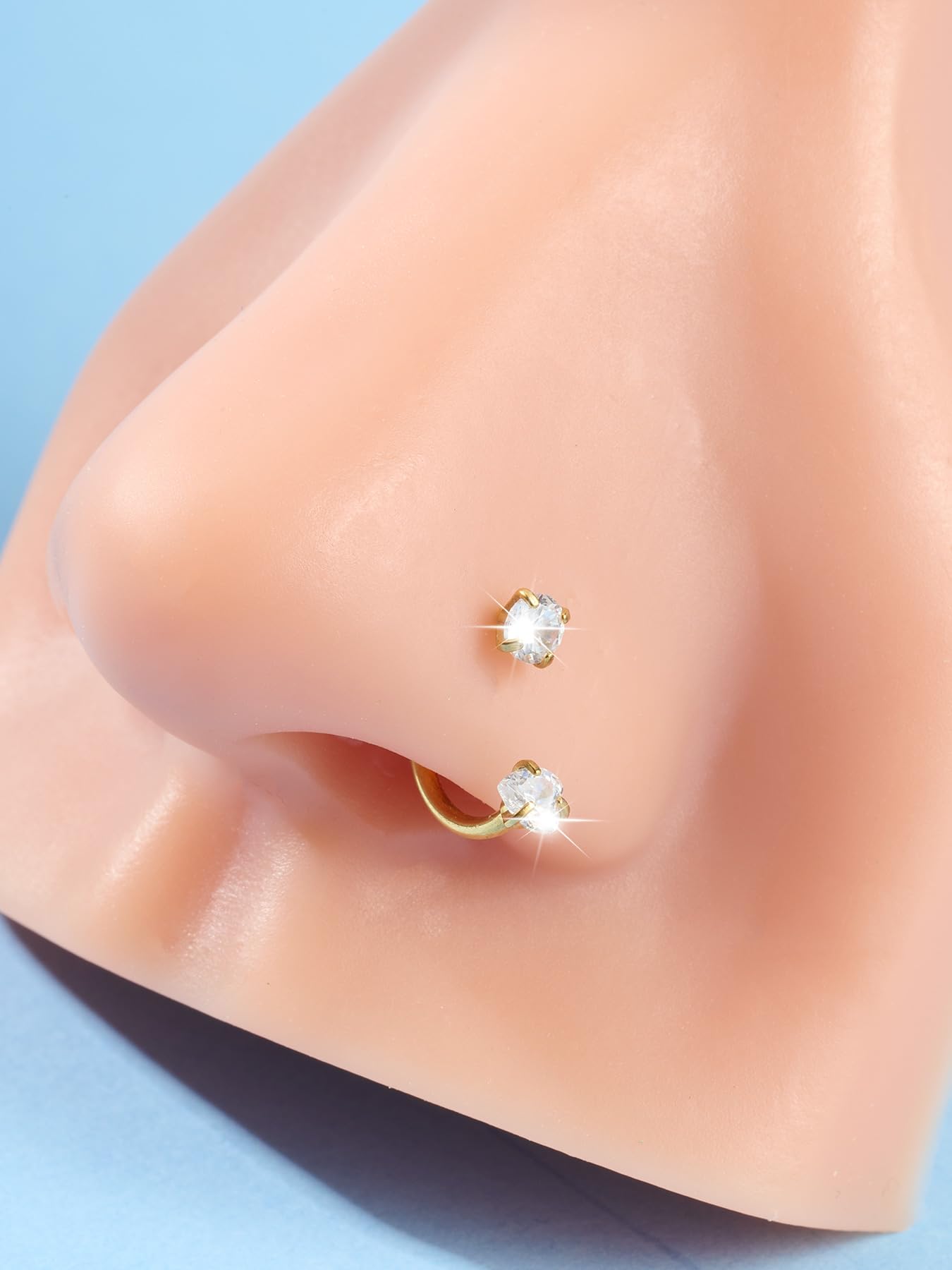 MODRSA Gold Horseshoe Nose Ring 18g Horse Shoe Nose Ring Hoop for Women Surgical Steel Half Hoop Earring Hoops Daith Tragus Earr