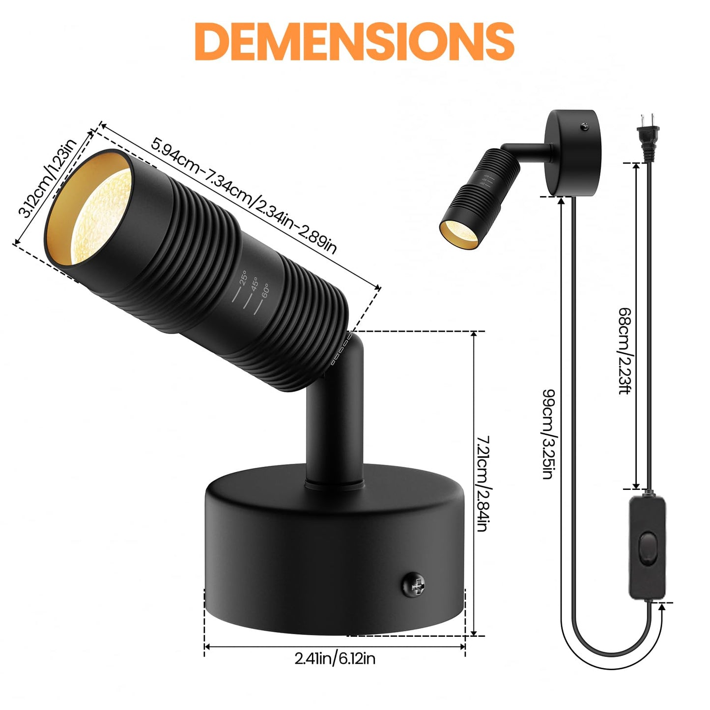 Tuyubee Muti-Color Zoomable Led Spot Lights Indoor Uplighting With Remote & Timer  5W Up Lights Indoor Dimmable Plant Spotlight Uplights Accent Lighting  Floor Spotlight Lamp 2 Pack Black