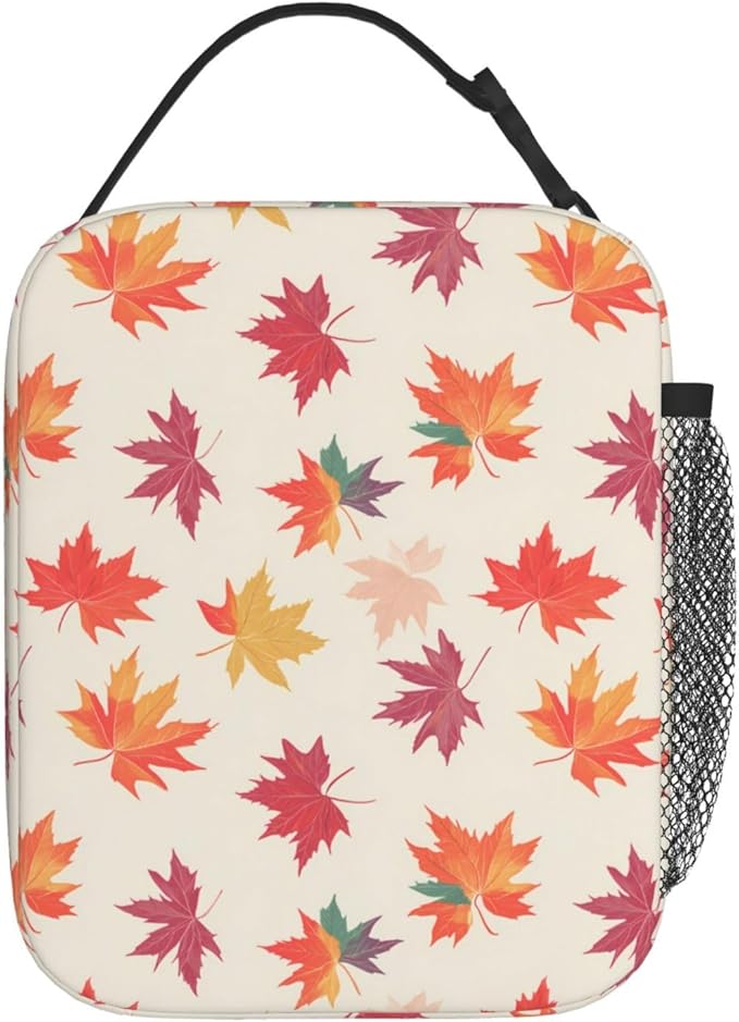 Maple Leaf Lunch Box for Women Kids Girls Insulated Lunch Bag Lunchbox Adults Lunch Tote Bags Reusable Cooler for Work Office School Picnic Travel