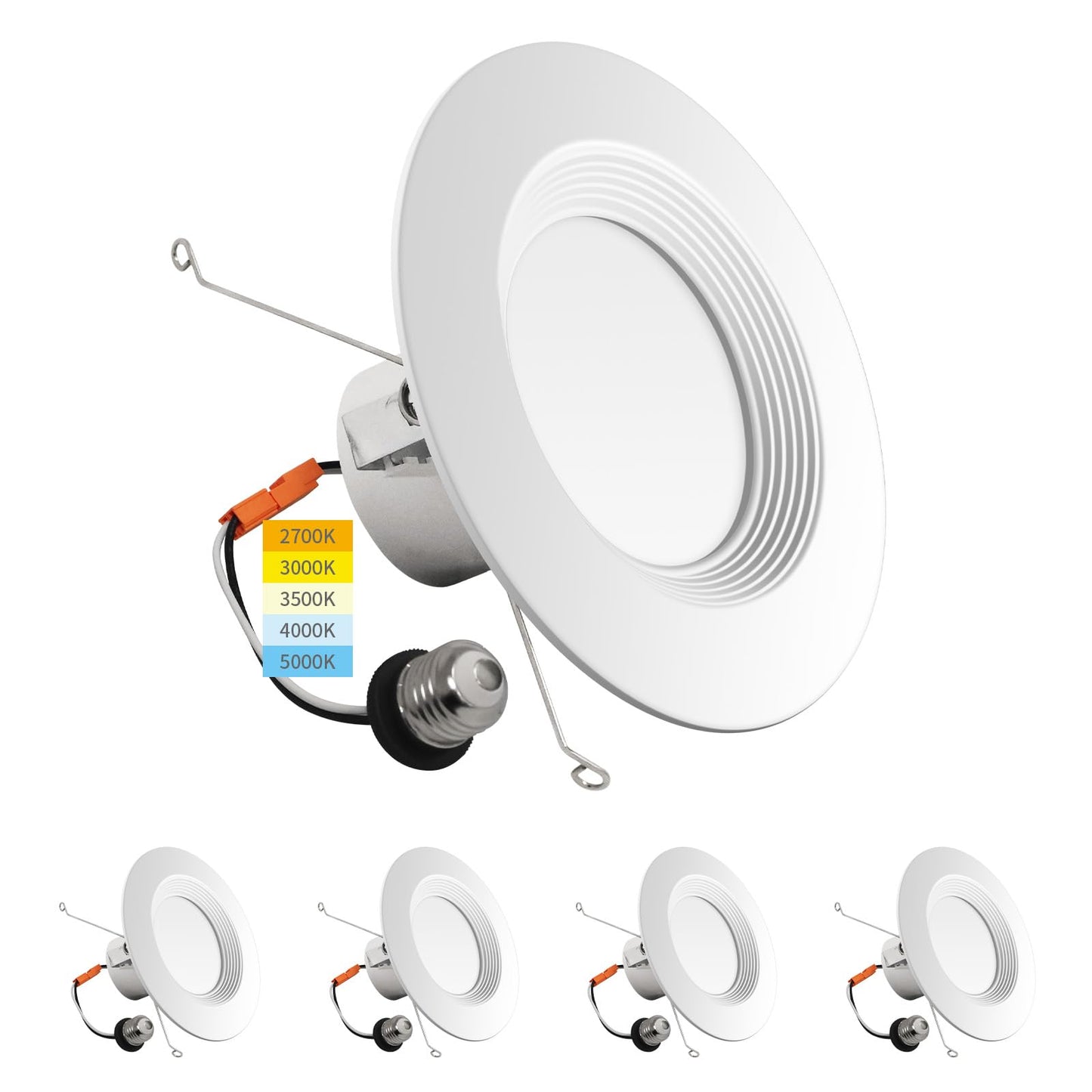Mw 4 Pack Led Recessed Lighting 6 Inch Retrofit 14W=90W 1100Lm 2700K/3000K/3500K/4000K/5000K Led Retrofit For Can Lights Baffle Trim Ic & Wet Rated Etl & Fcc California Ja8 Certified