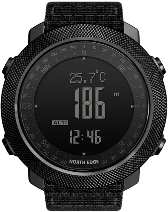 NORTH EDGE Military Watch for Men Large Face Tactical Survival Digital Wrist Watch with Altimeter, Compass, Barometer, Wat...
