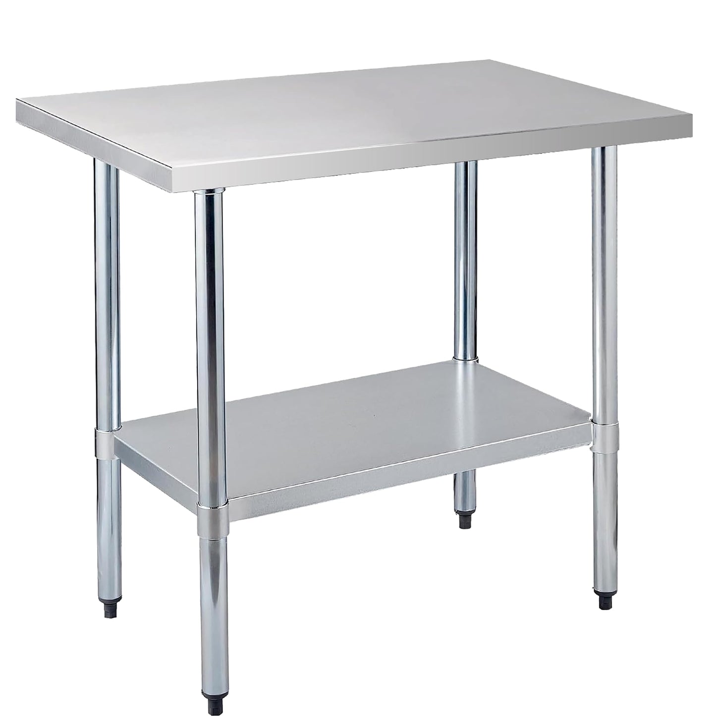 Okeyolive Stainless Steel Work Table 24 x 36 Inch, NSF Commercial Prep Table with Undershelf, Heavy Duty Food Prep Workstation