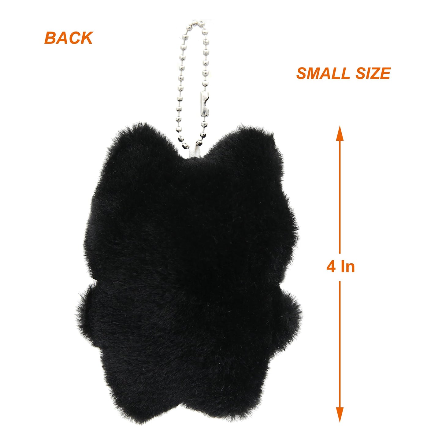 Zitokin Cute Black Cat Plush Keychain, Kawaii Keychain Accessories Bag Charms for Handbags Backpack Gifts for Cat Lovers (4 inches)