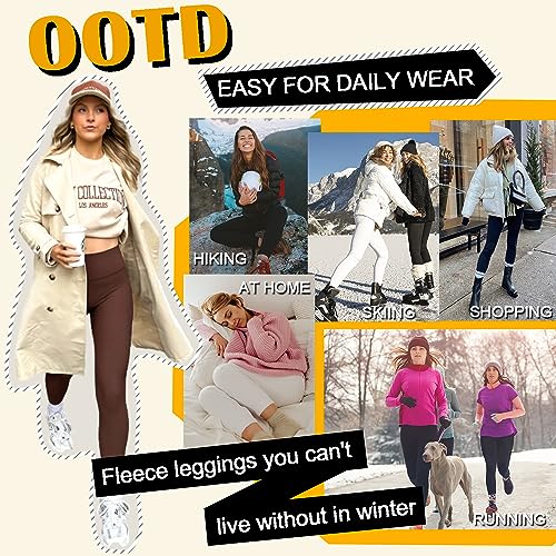 FULLSOFT Fleece Lined Leggings Women High Waisted Tummy Control Workout Winter Thermal Warm Soft Yoga Pants