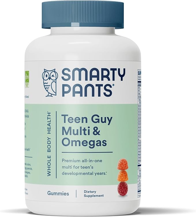 SmartyPants Gummy Multivitamin for Women 50 and Over: Omega 3 Fish Oil (EPA/DHA), Methylfolate & Teen Guy Multivitamin Gummies: Omega 3 Fish Oil (EPA/DHA), Vitamin D3, C, Vitamin B12