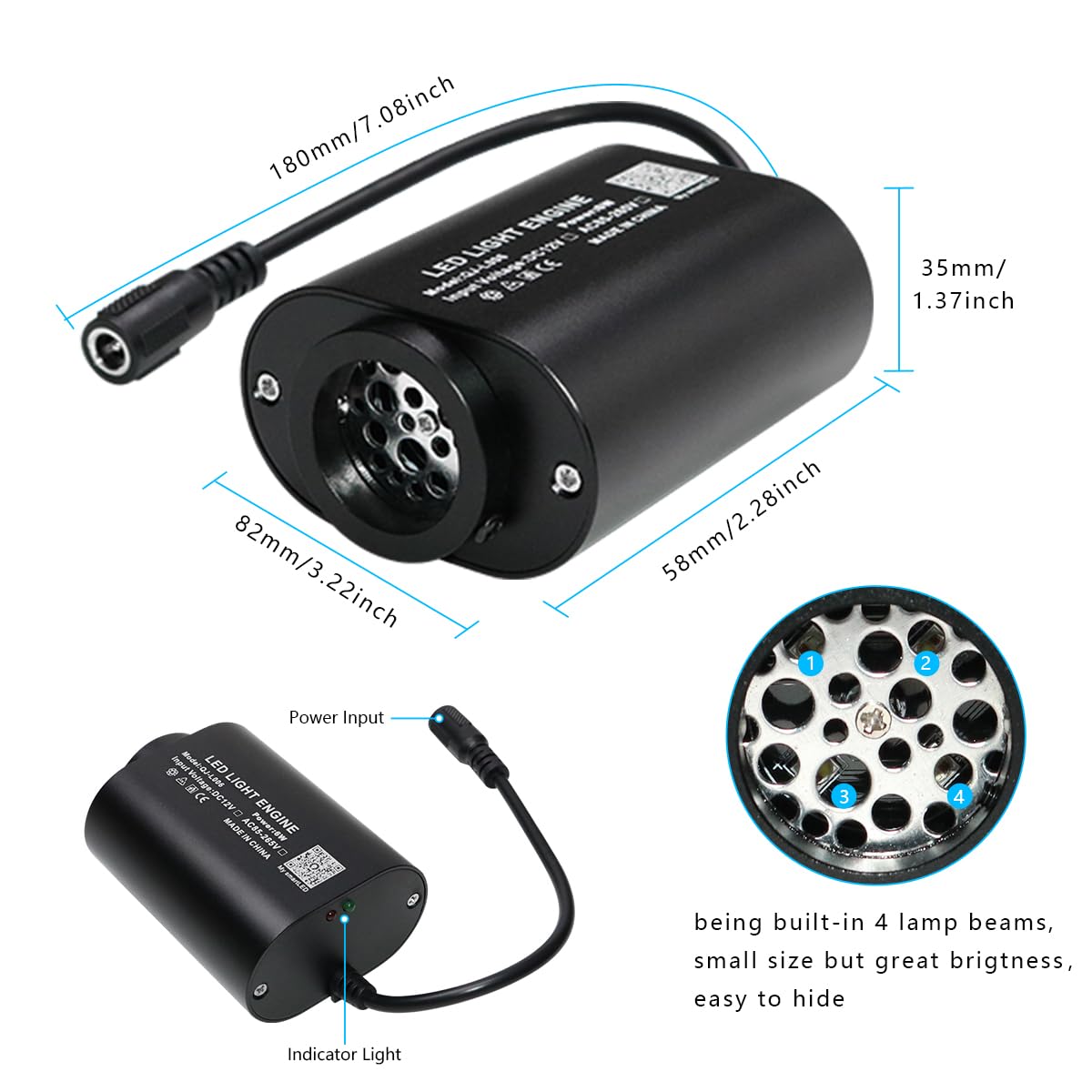 AZIMOM Mini Fiber Optic Starlight Headliner Kit, 415pcs, 0.03in+0.04in+0.06in, 9.8ft, Sound