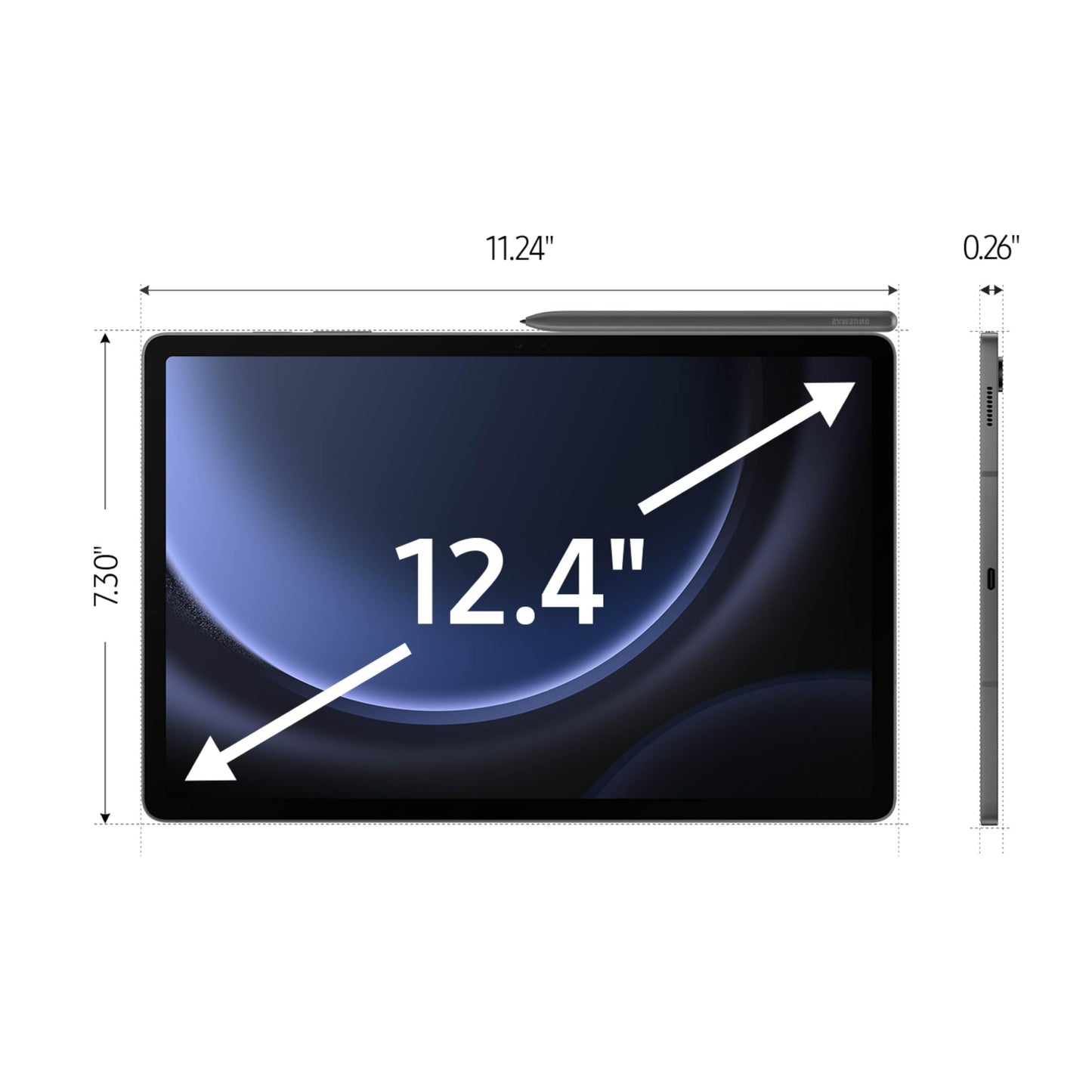 Samsung Galaxy Tab S9 Fe+ Plus 12.4    128Gb Android Tablet, Long Battery Life, Powerful Processor, S Pen, 8Mp Camera, Lightweig
