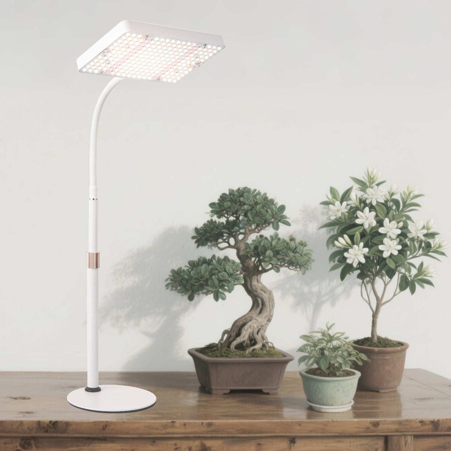 JINHONGTO Tabletop Grow Light with Timer, Adjustable 16in-24in, Black, Aluminum, Model Zinqolay