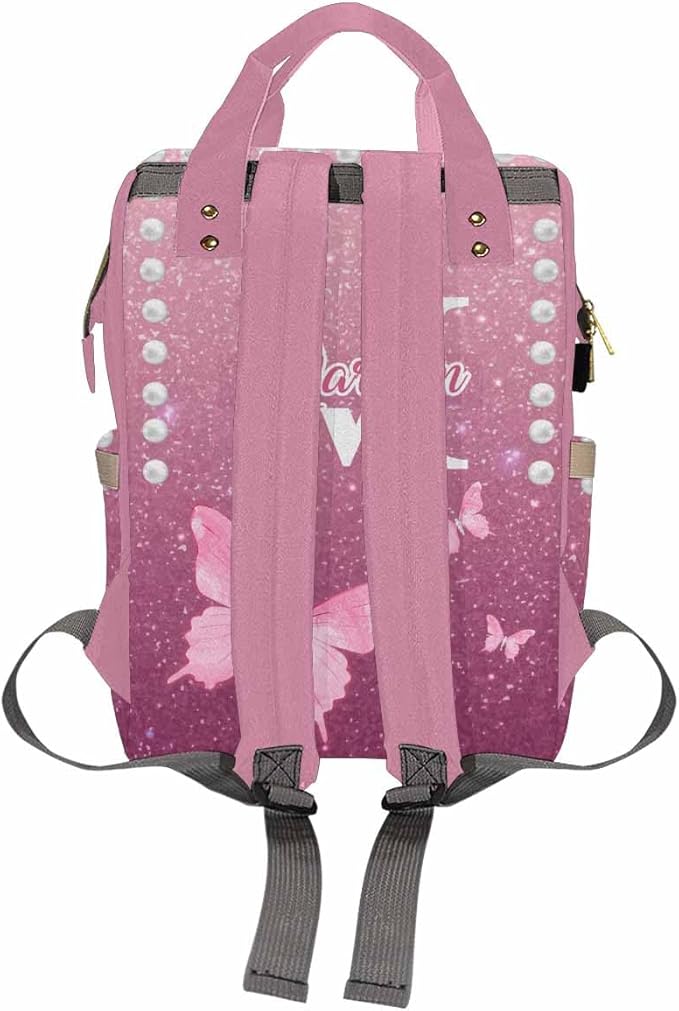 Customized Diaper Bag Multifunction Diaper Costume Personalized Diaper Bags For Baby Custom Baby Bag Personalized Back Pack Fashion, Colorful Butterfly