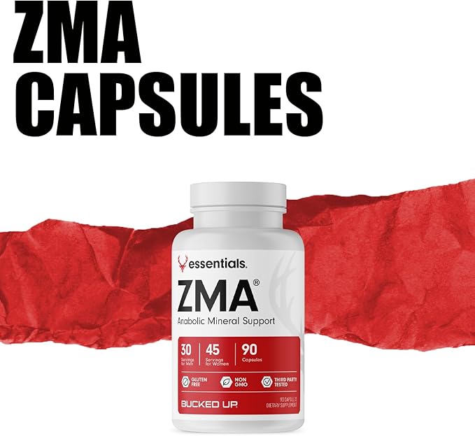 Bucked Up ZMA Capsules, Anabolic Mineral Support - Bucked Up Essentials (30-45 Servings, 90 Capsules)
