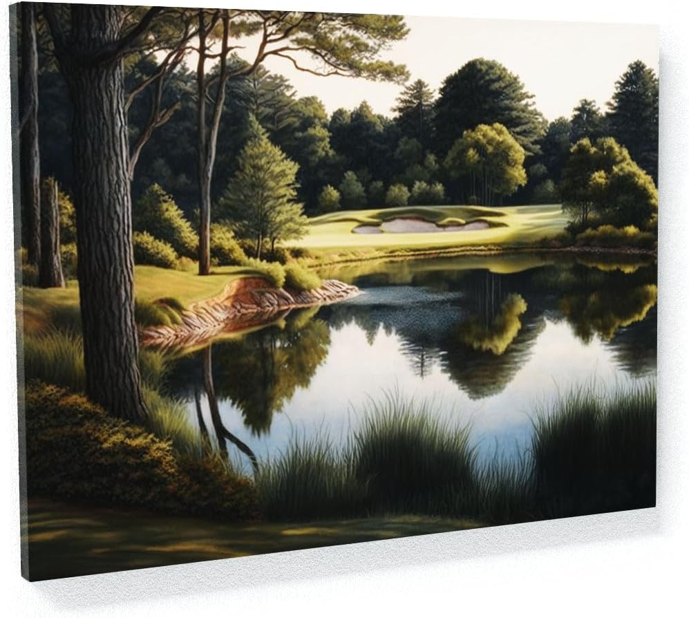 Sense Canvas Golf Realistic Course 10 Canvas Art - Home Decor Wall Art Print Poster Painting X-Large 48x36 / 1.5"