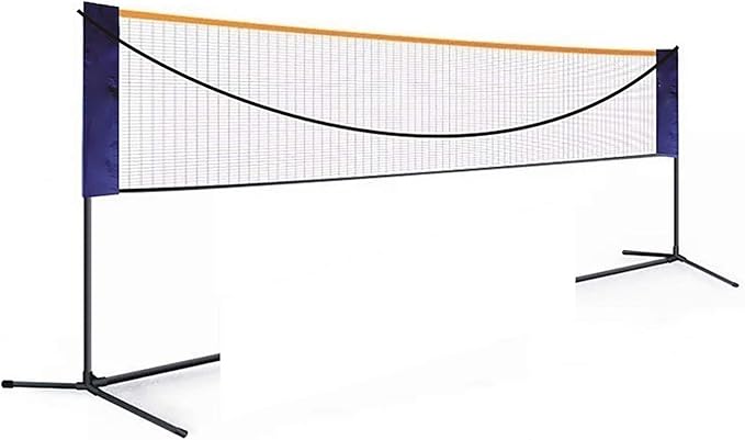 Eleeferri Portable Badminton Tennis Net Set, 5 x 12.6 Ft Multi-Purpose Volleyball Net with Poles Stand and Carry Bag, Adju...