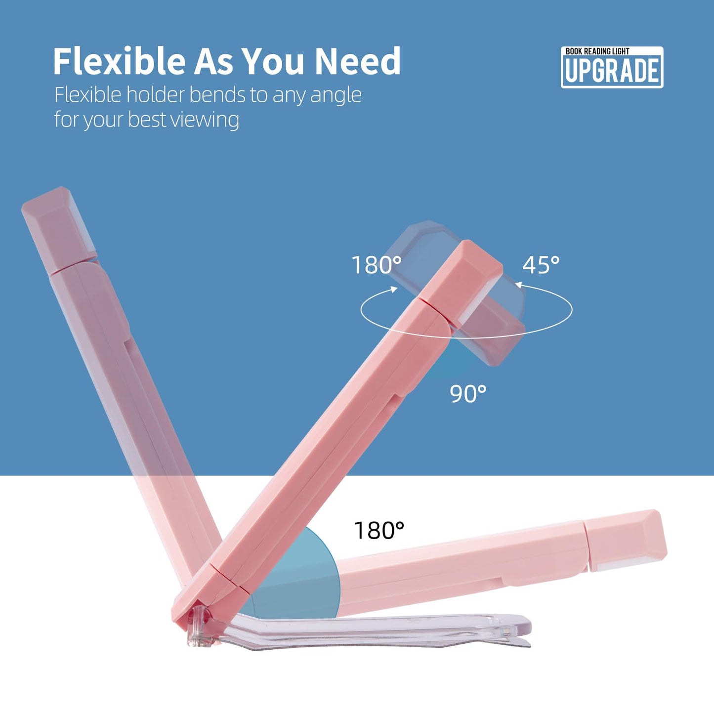 Egwaser Usb Rechargeable Book Light, Clip-On Led, 3 Amber Colors, 3 Brightness Levels, Eye-Caring, 500Mah Pink, Model Eg-Bl-24