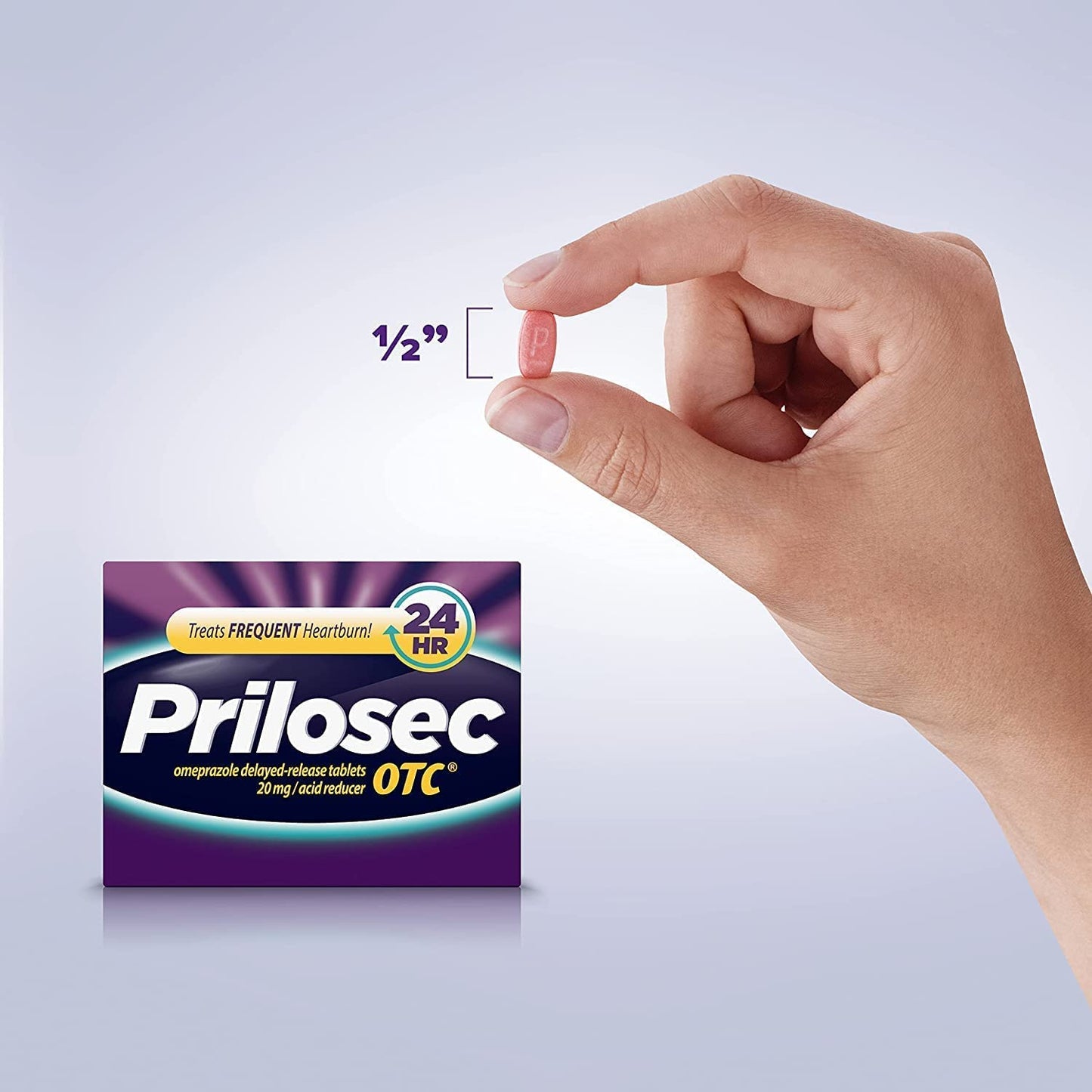 Prilosec OTC, Omeprazole Delayed Release, Acid Reducer, Treats Frequent Heartburn for 24 Hour Relief, 1 Doctor Recommended Brand, 42 Count (Pack of 2)