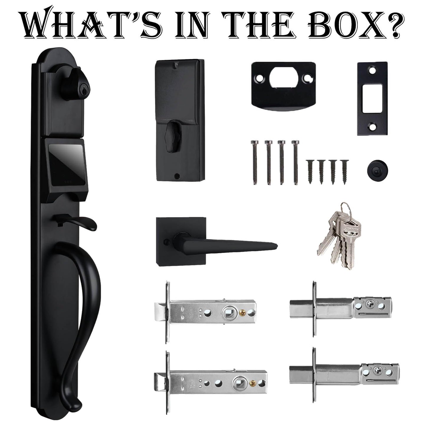 HISAFE Keyless Entry Door Lock Set, Camelot Trim Exterior Door Handleset with Single Cylinder Deadbolt, Heavy Duty Front Door Lockset, Left Handed, 17.52'' Length