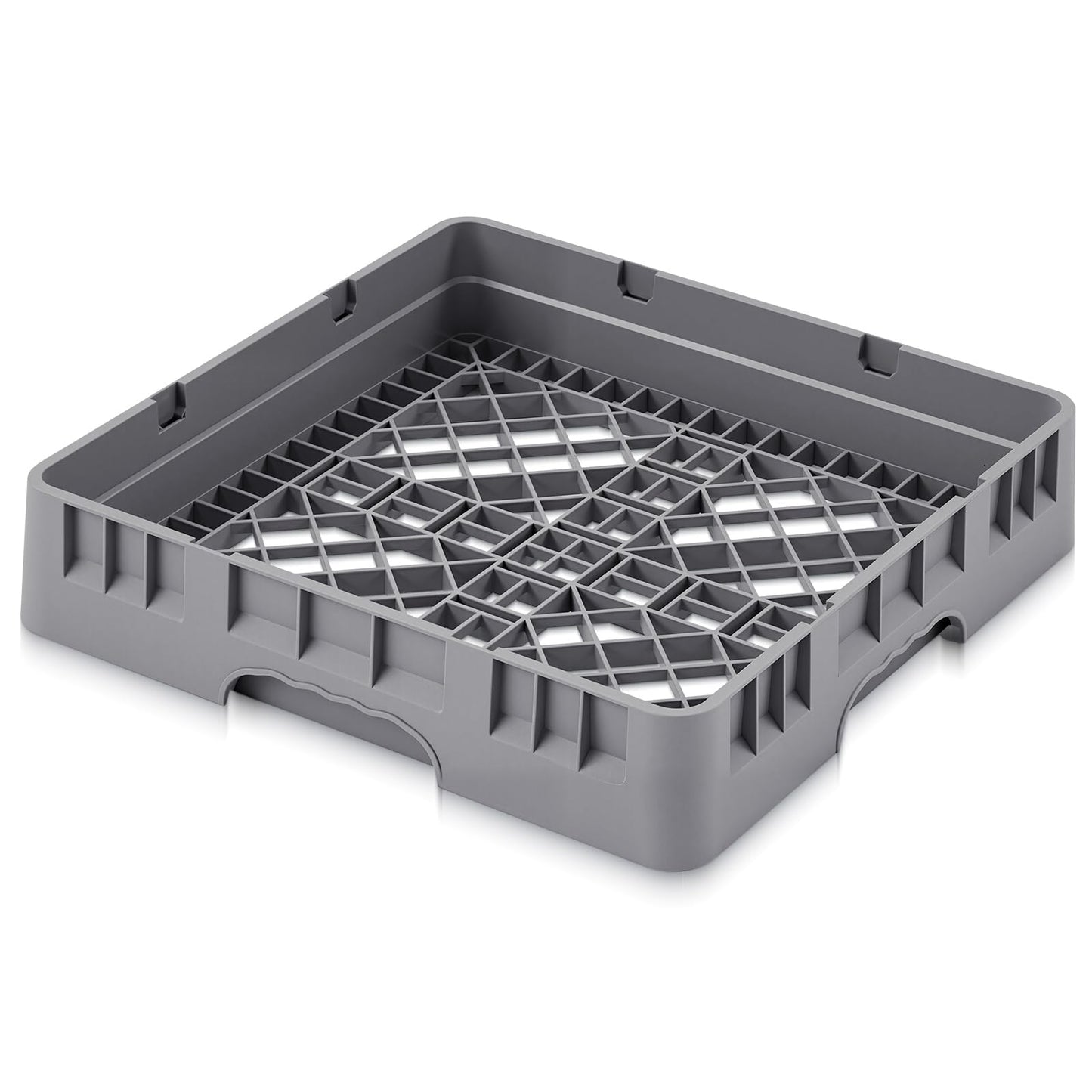 Aurelema 1 Pack Commercial Dishwasher Tray Rack Polypropylene Full Size Flatware Rack for Bowls Plates Knives Forks Cups (Basic,Gray)
