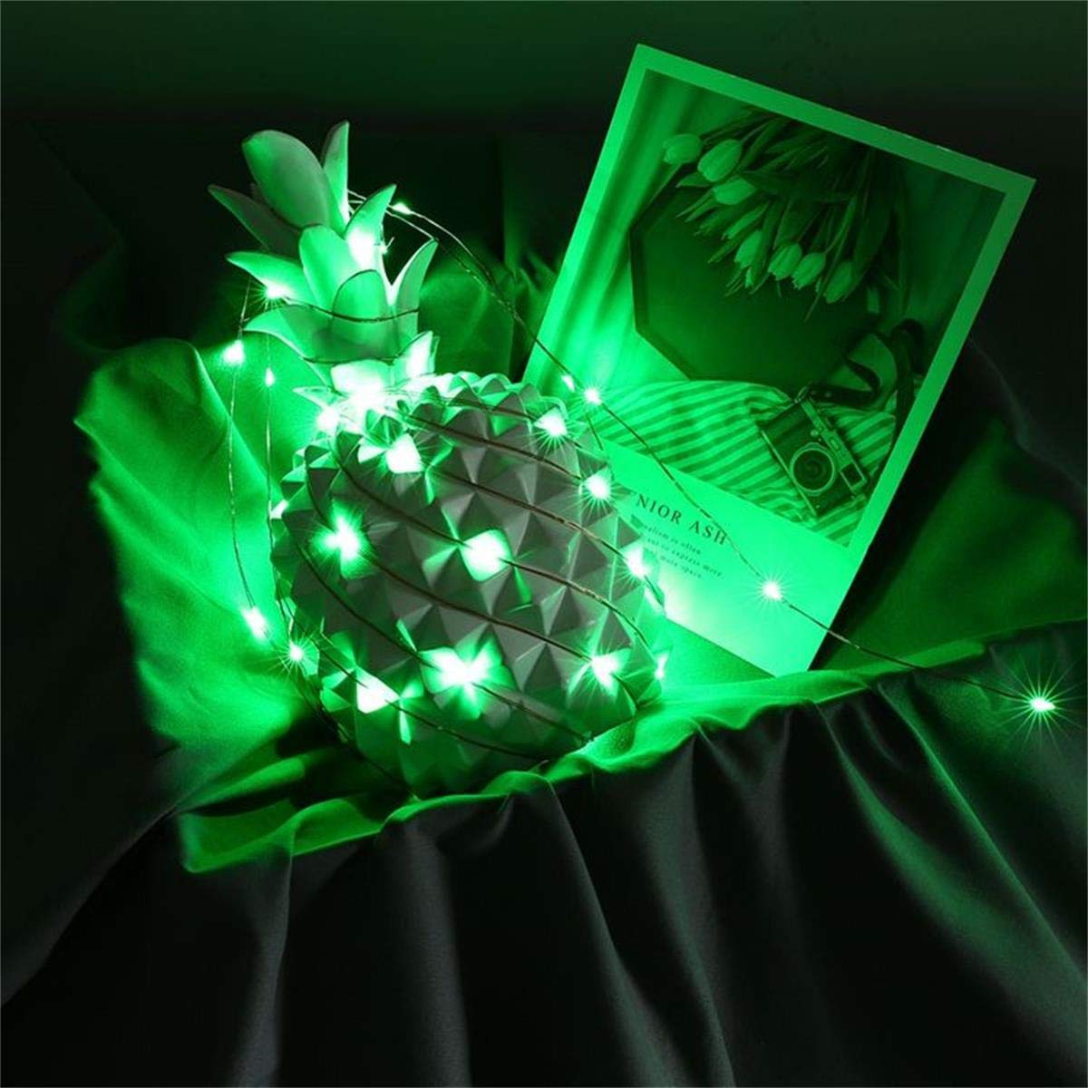 Everfit Lighting 2 Pack Battery Operated Mini LED Fairy Lights, 30 LEDs, 10ft Silver Wire, Green, Timer 6 Hours On/18 Hours Off