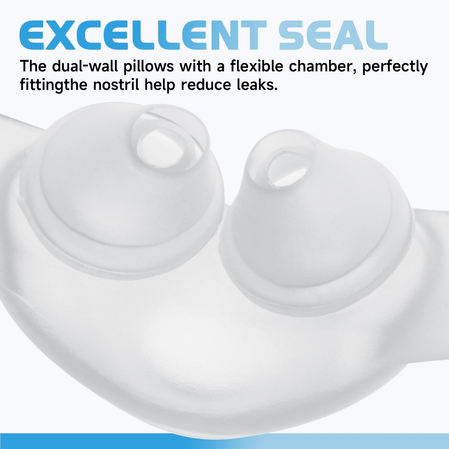 2 Pack CPAP Nasal Pillows Compatible with ResMed Swift FX Nasal Frame Assembly, Gel Silicone Elastomer Dual-Wall Nose Pillow Cushion Mask - Medium