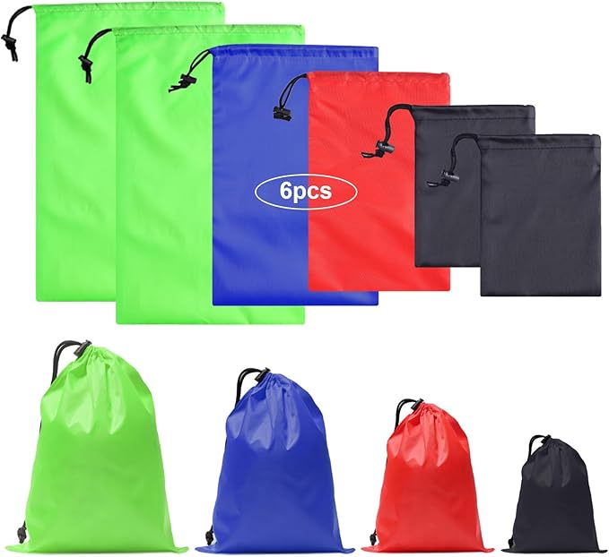 iMucci Upgrade Waterproof Drawstring Bag Sack Nylon Bag Ditty Bag for Gym Traveling, Hiking, Yoga, Shopping