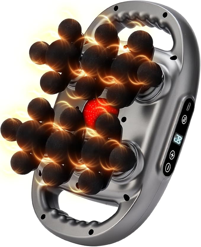 IeBilif Massage Gun, 22 Head Foot Back Neck Shoulder Massager with Adjustable Multi-Modes & Intensities, Fascia Gun for At...