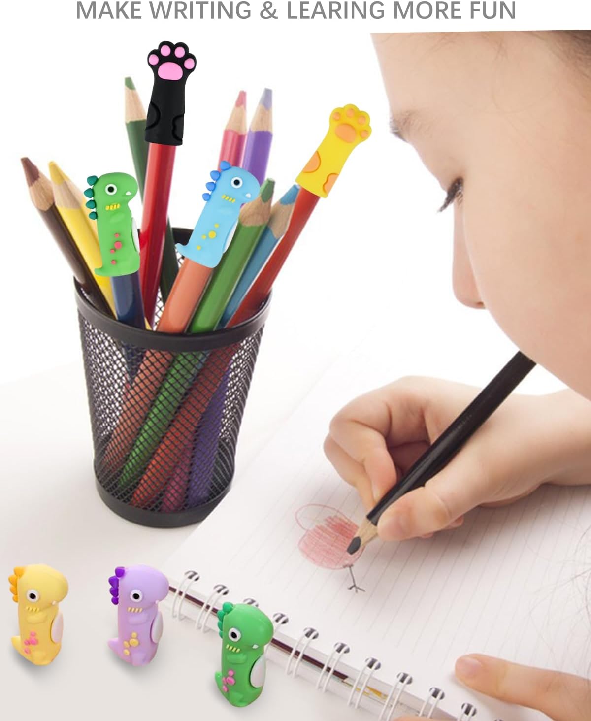 20 PCS Animal Pencil Toppers, Cute Pencil Tops for Kids Bulk, Back to School Pen Caps Charms Classroom Prizes Supplies for Girl Boy Student Teacher, Kids Fun Birthday Party Favors Gifts