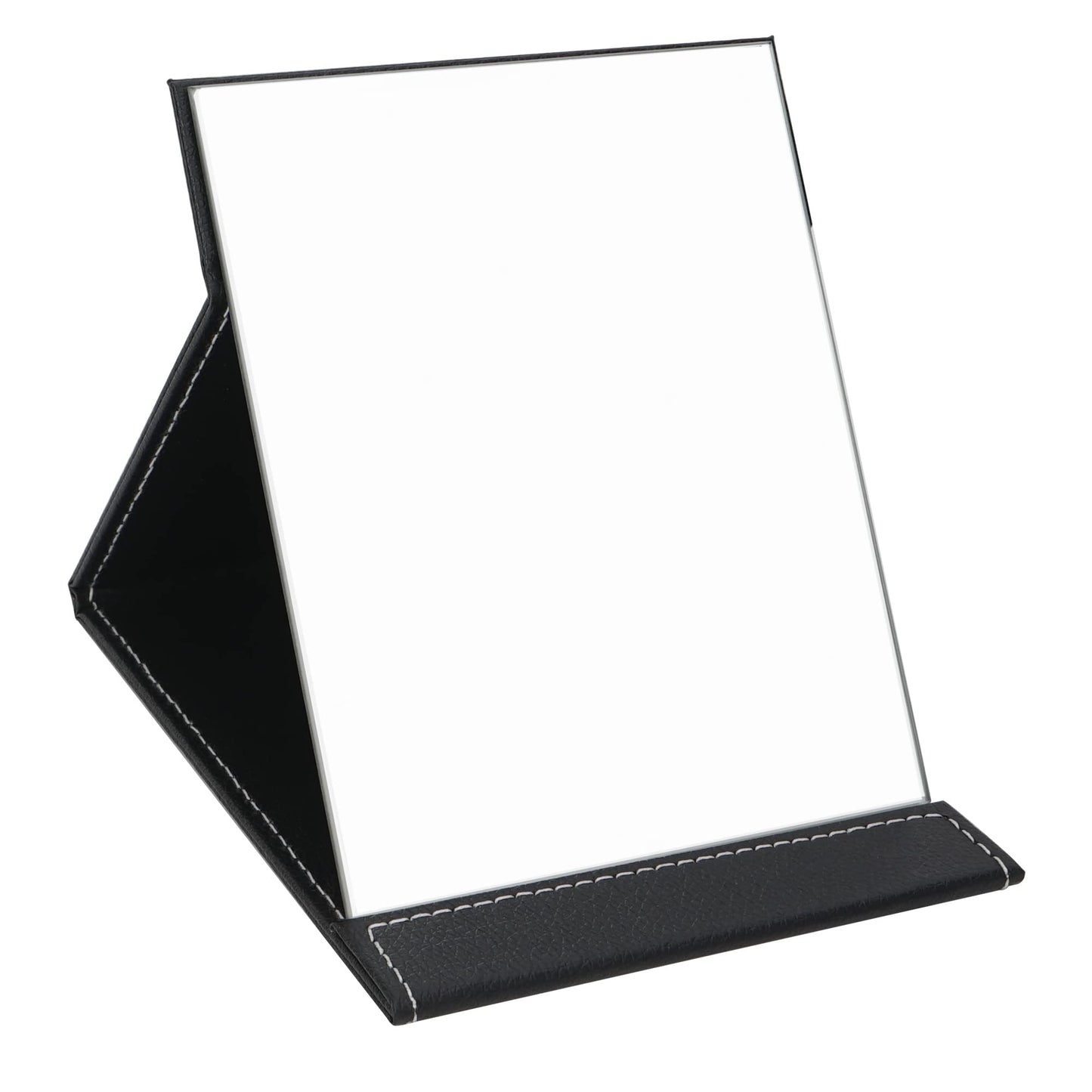 EFAILY Folding Travel Mirror, PU Portable Adjustable Rectangular Ultrathin Mirror, for Travel, Camping,Home(6.4W  5.3L)