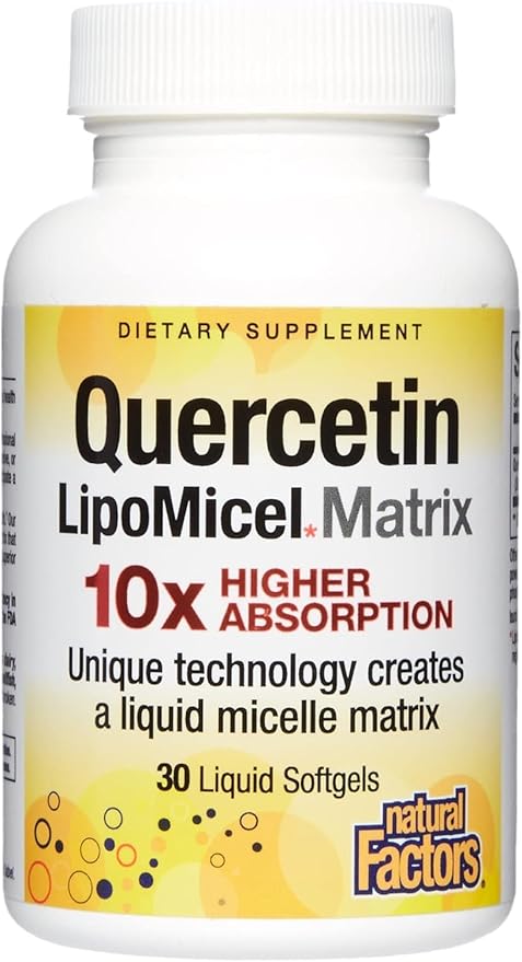 Natural Factors Quercetin LipoMicel Matrix for Superior Absorption, 30 Softgels
