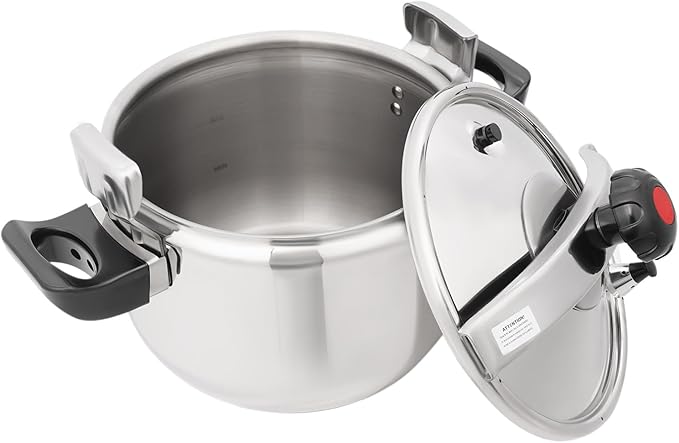 23.25QT Stainless Steel Pressure Cooker, 60Kpa Large Steamer Cooking Pressure Canner, Safety Valves, Compatible with Induction and Gas Stovetops for Family or Commercial