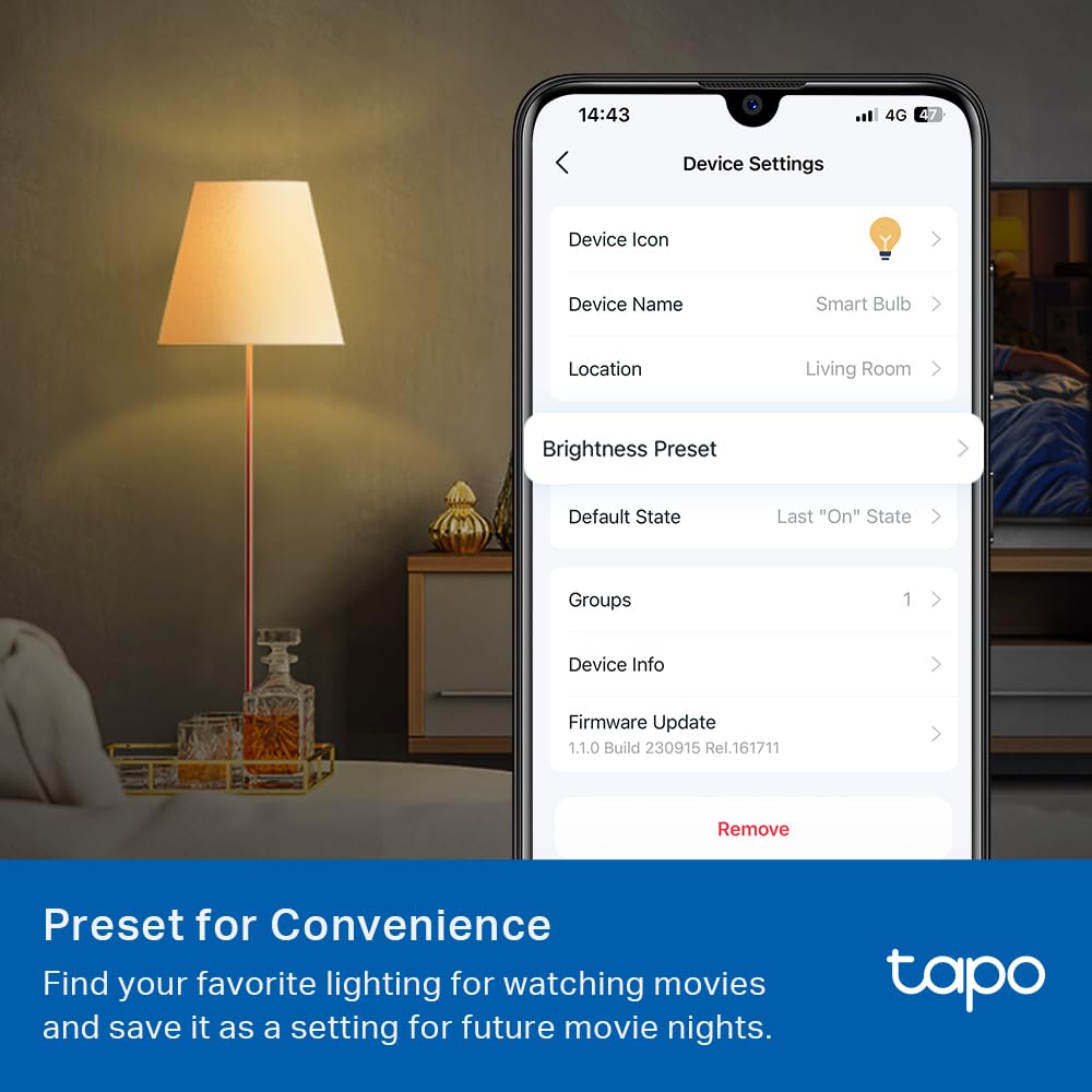 TP-Link Tapo Smart Light Bulbs, 800 Lumens (60W Equivalent), 2700K Soft Warm White LED Bulb, Dimmable, Compatible with Alexa and Google Home, No Hub Required, A19 E26, Tapo L510E (4-Pack)