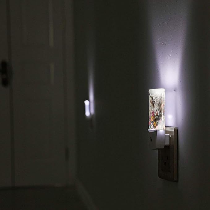 Led Night Light, Highland Cow Decorative Plug in Nightlights,with Smart Auto Dusk to Dawn Night Light for Bedroom, Kitchen, Nursery, Bathroom