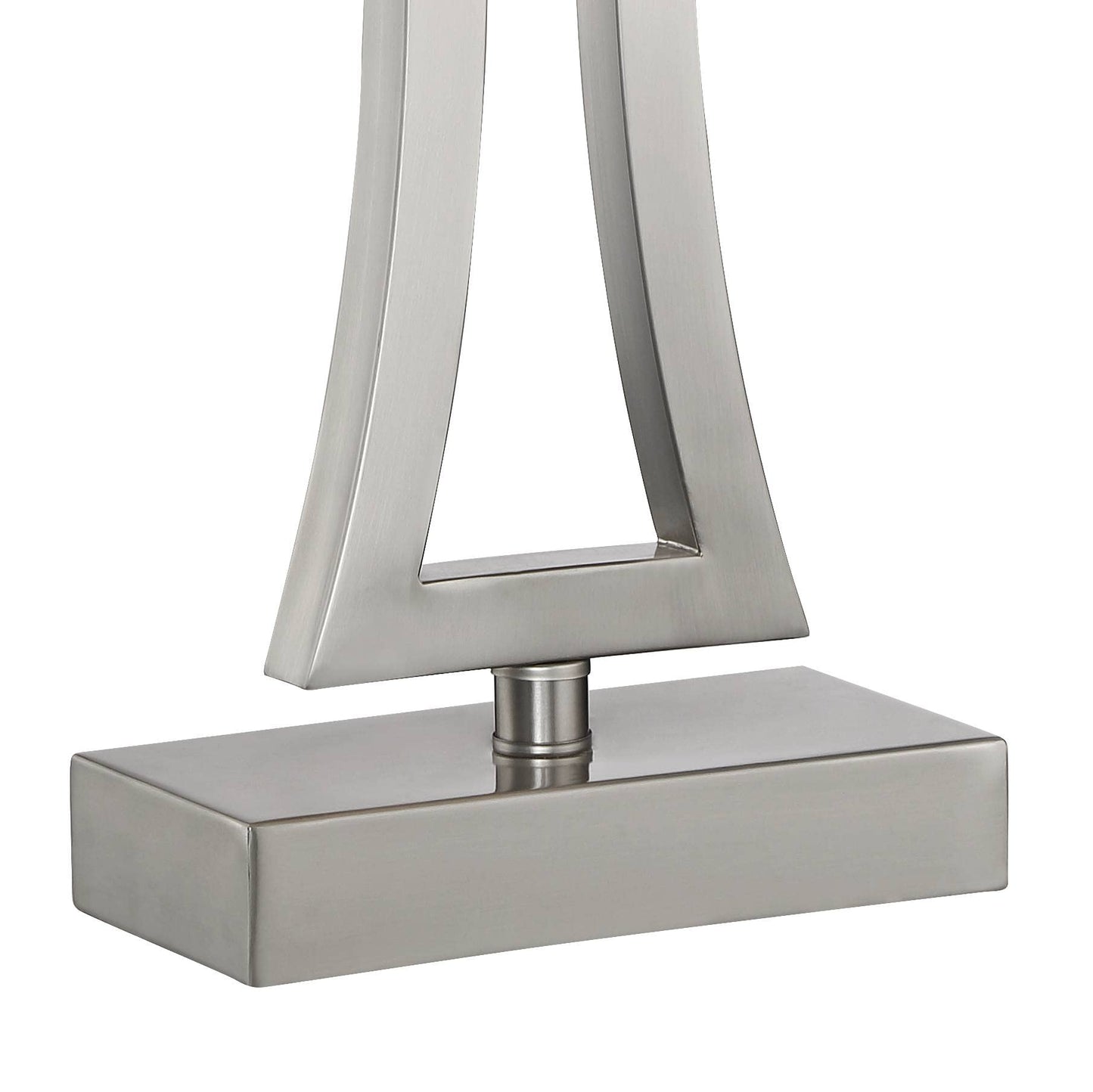 360 Lighting Roxie 31 Tall Table Lamps Set Of 2, Brushed Nickel Metal, Off White Fabric Shade For Bedroom, Living Room, Home Office