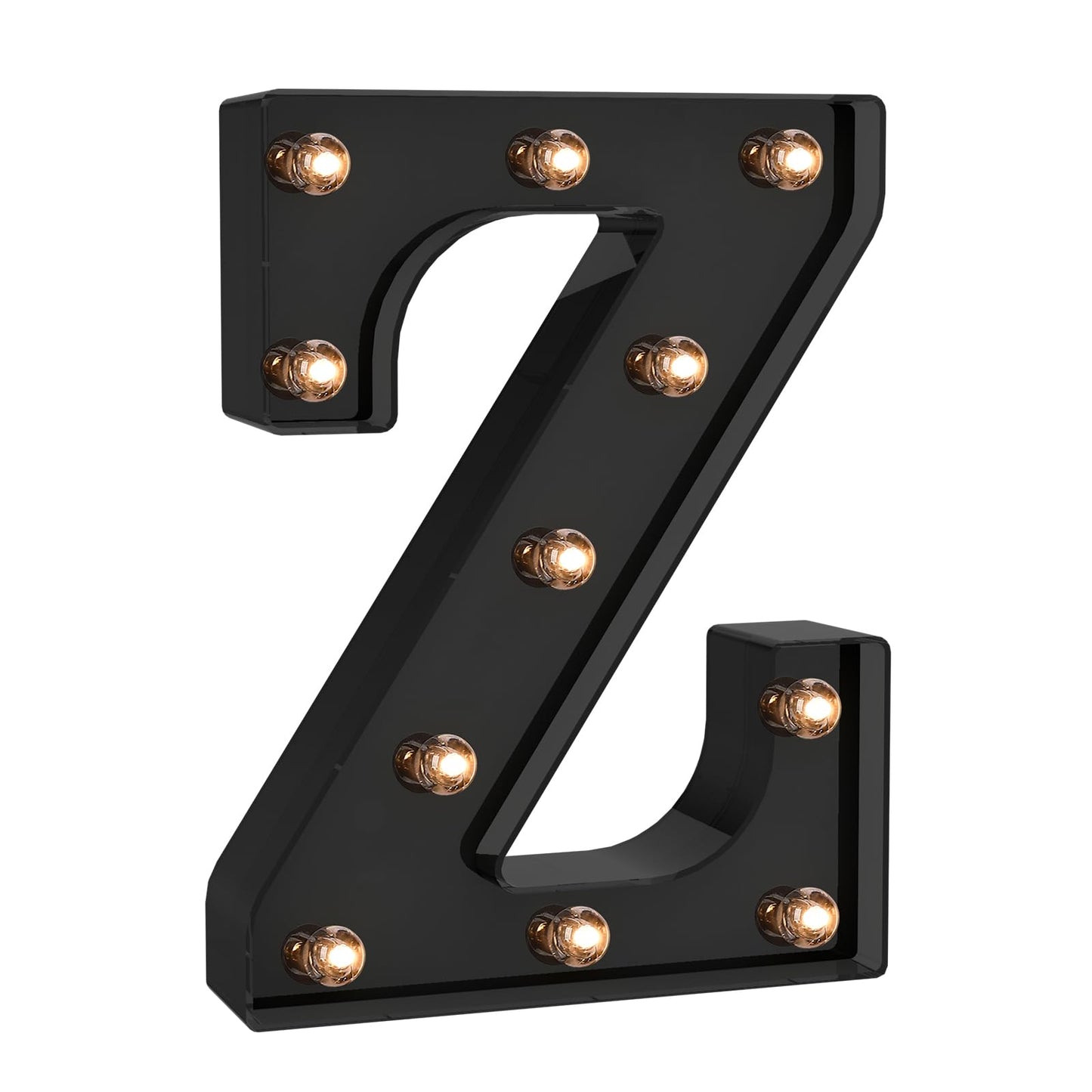 Foaky Black LED Letter Light - Battery Operated Alphabet Decor for Home, Wedding, Party - Size Z, Model Black-25
