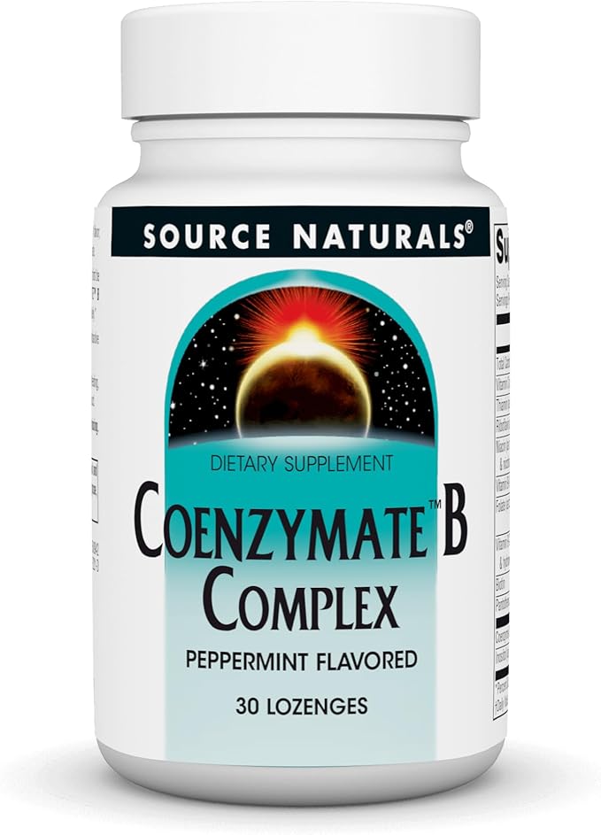 Source Naturals Coenzymate B Complex - Peppermint Flavor That Melts in Mouth - B Vitamins - 30 Lozenges