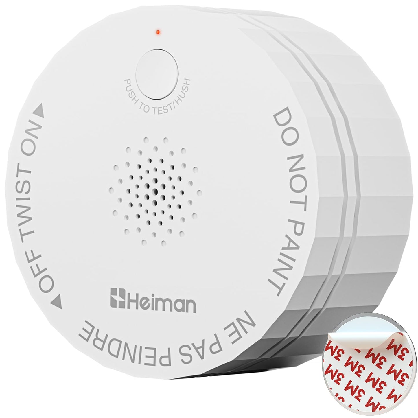 Heiman Smoke Detector, Photoelectric Fire Alarm, 10-Year Battery Powered Smoke Alarms for Home, UL 217 10th Ed. Certified, Portable Small Compact, Test Silence Button & Low Battery Warning, RV, Travel