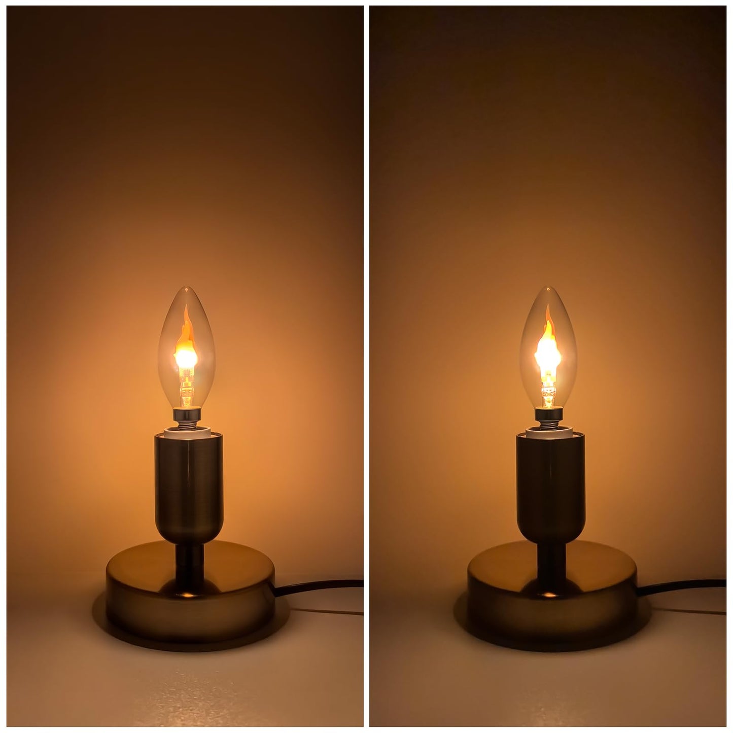 Xiaokalami C35/B11 Led Flame Effect Light Bulb E12 Flickering Candle Light Bulbs For Holiday Gifts Home Hotel Bar Party Decoration Non-Dimmable 4Pack