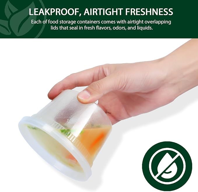 Sugar Box Clear Deli Containers with Lids - 8 oz (Pack of 240) | Leakproof Food Storage Solution for Home, Restaurant, Takeout, Soups, Sauces, and Slime
