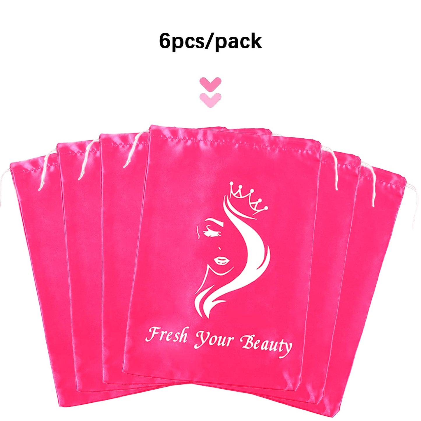 Satin Pouches with Drawstring - Soft Silk Satin Storage and Travel Bags for Bundles, Wigs, Hair Extensions, Tools, Business Gift