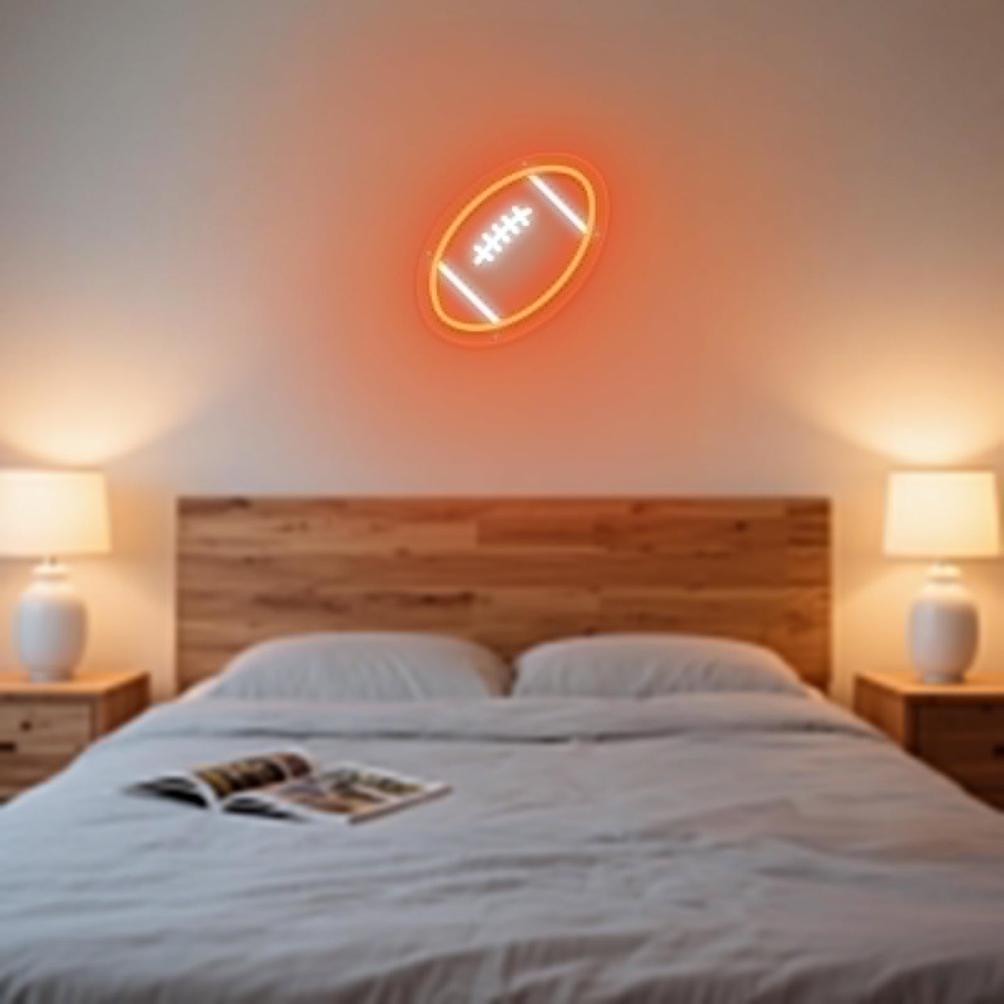 Mupanvid Football Neon Sign  9.84?9.84 Inch Football Led Neon Light  Powered By Usb With Dimmable Switch  Sport Led Sign For Wall Decor  Bedroom Birthday Signs Kids Gift