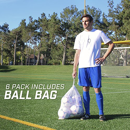 GoSports Premier Soccer Balls - Single or 6 Pack - Sizes 3, 4, 5, with Ball Pump