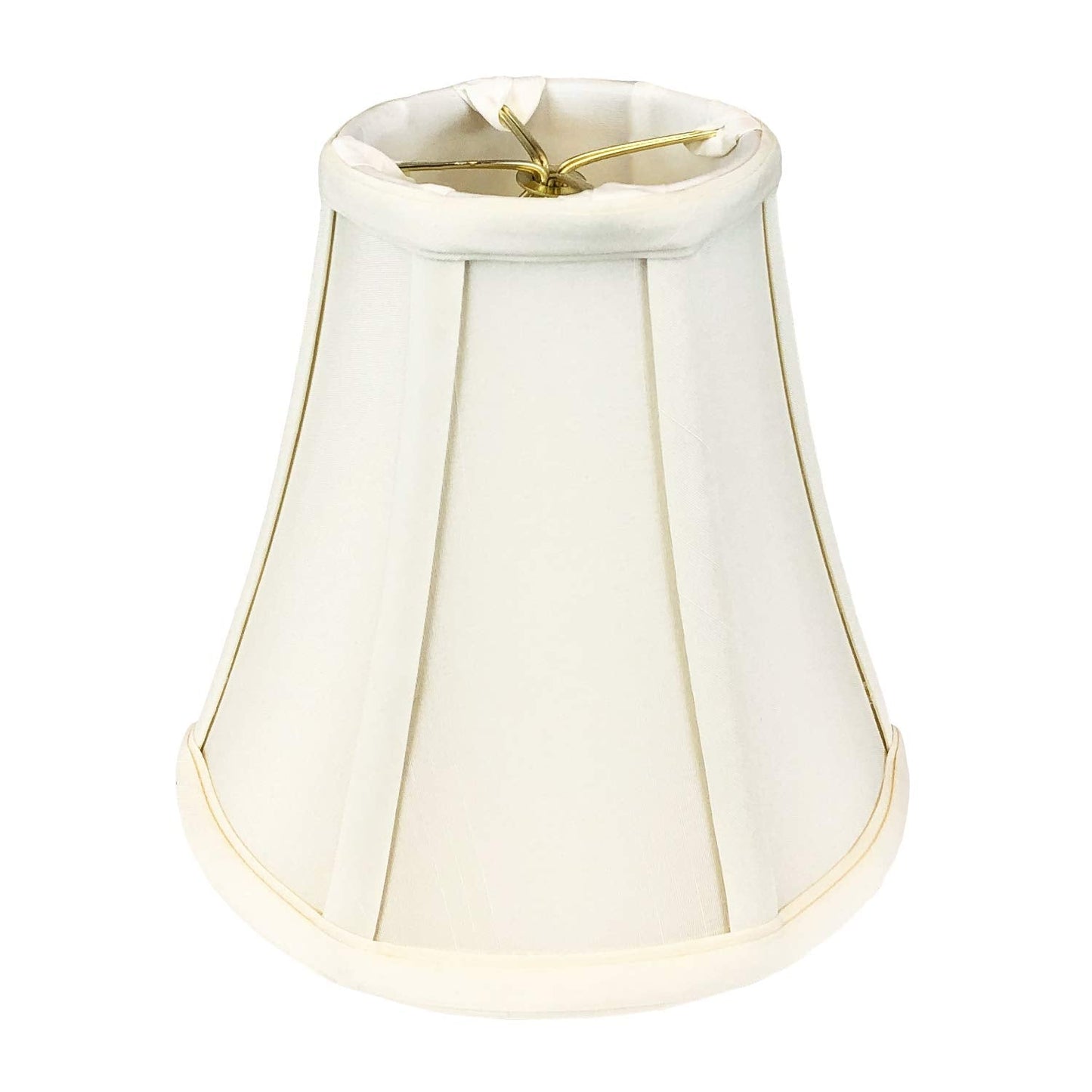 Royal Designs, Inc. True Bell Lamp Shade, Fabric, 3.75in x 7in x 6.75in, Round Clip, Eggshell, Model BSO-704RC-7