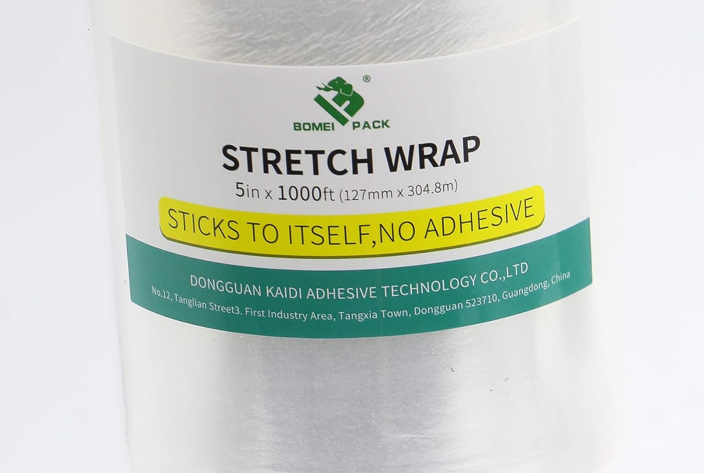 BOMEI PACK Industrial Mini Clear Stretch Wrap with Handle 5" 1000ft 80 Gauge for Pallet Wrap, Durable Self-Adhering Plastic Wrap for Packing, Moving, Heavy Duty (4)
